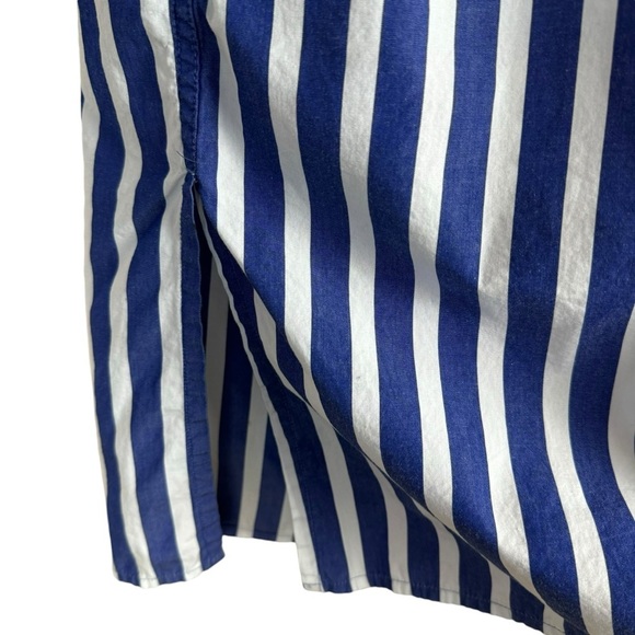 J. Crew Button Down Shirt Dress Size Small Vertical Striped Blue White Loose Fit - Picture 6 of 12